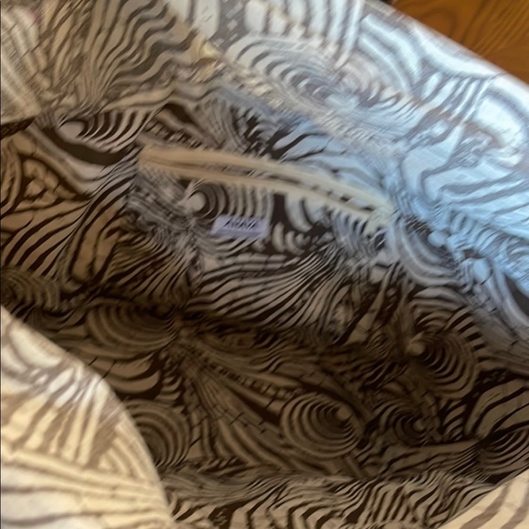 AHAVA Straw Tote with Orange and Cream Accents - Picture 5 of 11